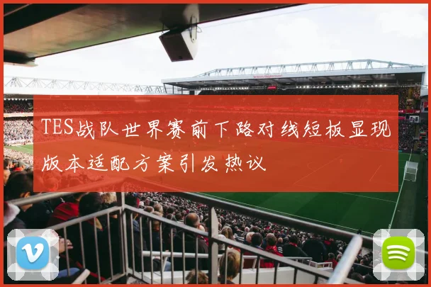 TES战队世界赛前下路对线短板显现版本适配方案引发热议